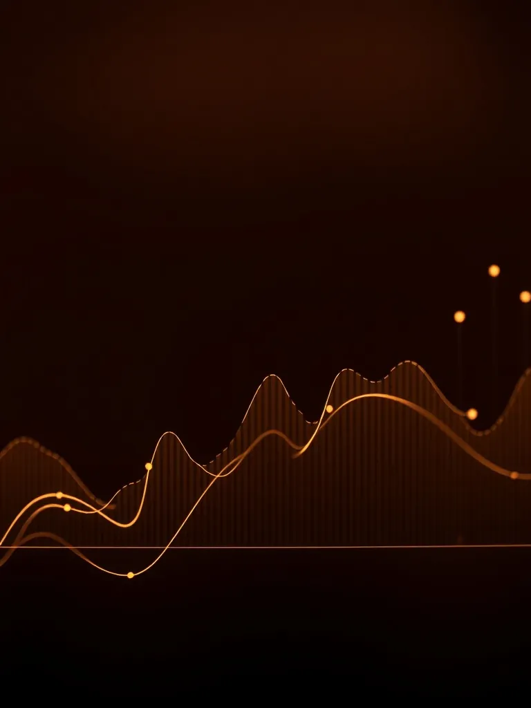 A sophisticated abstract visualization of data points and li