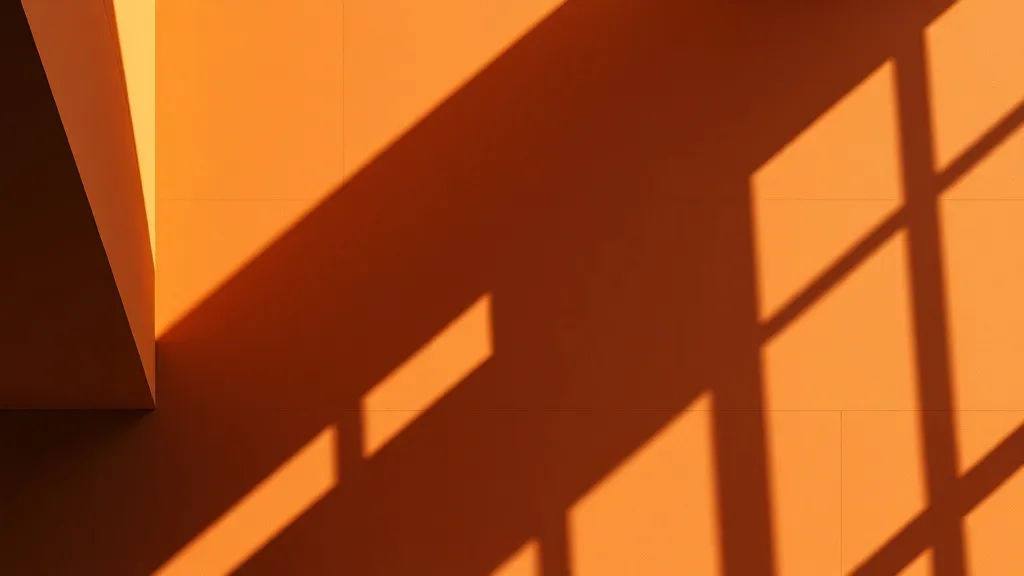 Abstract architectural lines and geometric shadows in warm t